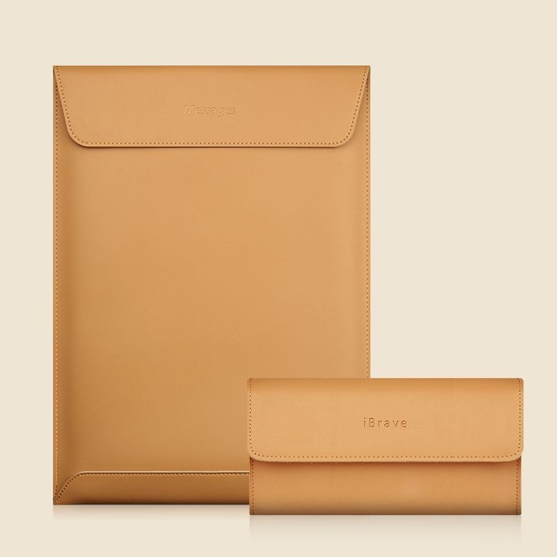 husă pentru laptop cu protecție antibacteriană, material poliester-pânză, căptușeală din piele naturală, stil proaspăt și dulce