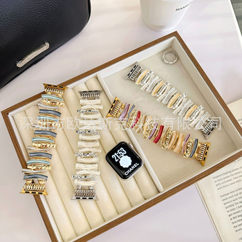 Lanț geometric metalic pentru Apple Watch — Material: metal; Brand: Fără marcă; Cod produs: Apple's high-end irregular metal geometric chain