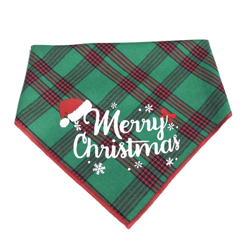 Set de accesorii de Crăciun pentru animale – pălărie de Crăciun pentru pisici și câini, eșarfă triunghiulară, papion, bavă de saliva (Pattern: Plaid; Material: Polyester; Împletire: Twill; Prelucrare: Jacquard; Sezon: Winter)
