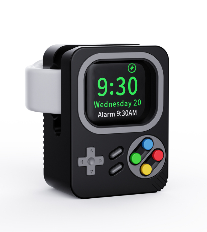 Suport de încărcare Apple Watch din silicon – design desen animat, încărcător de birou; Material: silicon; Compatibilitate: Apple Watch