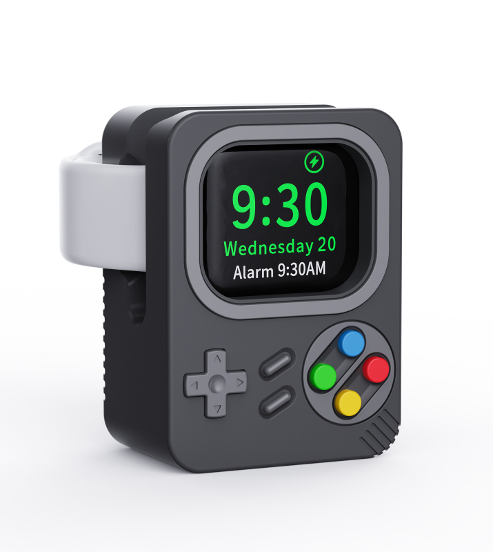 Suport de încărcare Apple Watch din silicon – design desen animat, încărcător de birou; Material: silicon; Compatibilitate: Apple Watch