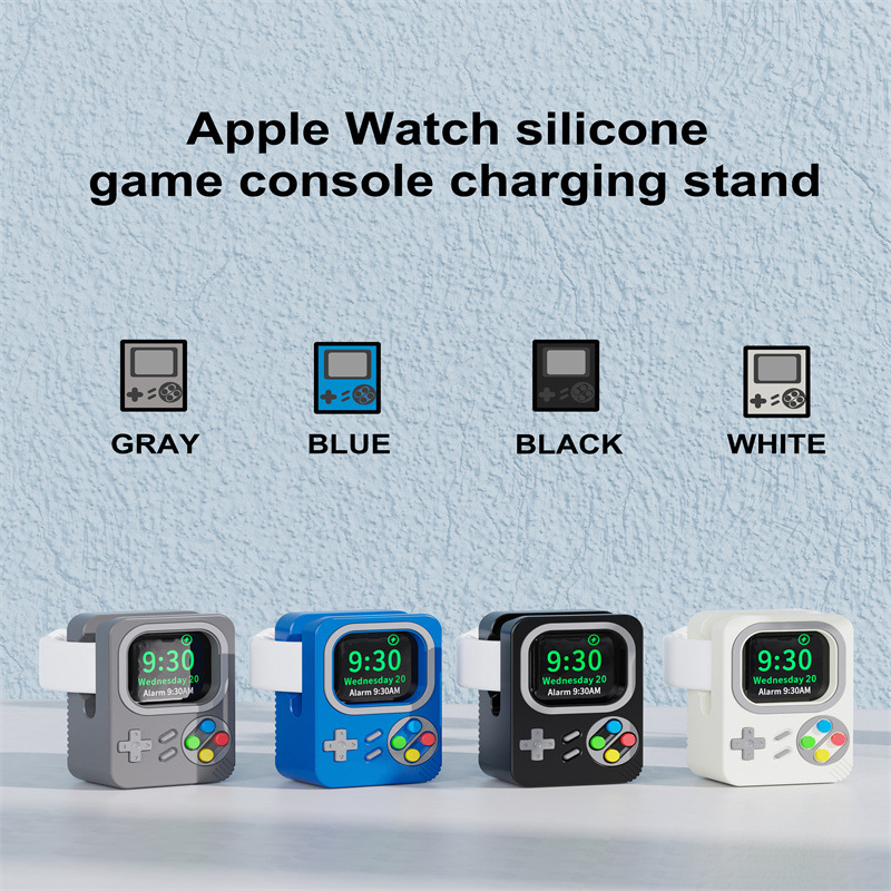 Suport de încărcare Apple Watch din silicon – design desen animat, încărcător de birou; Material: silicon; Compatibilitate: Apple Watch