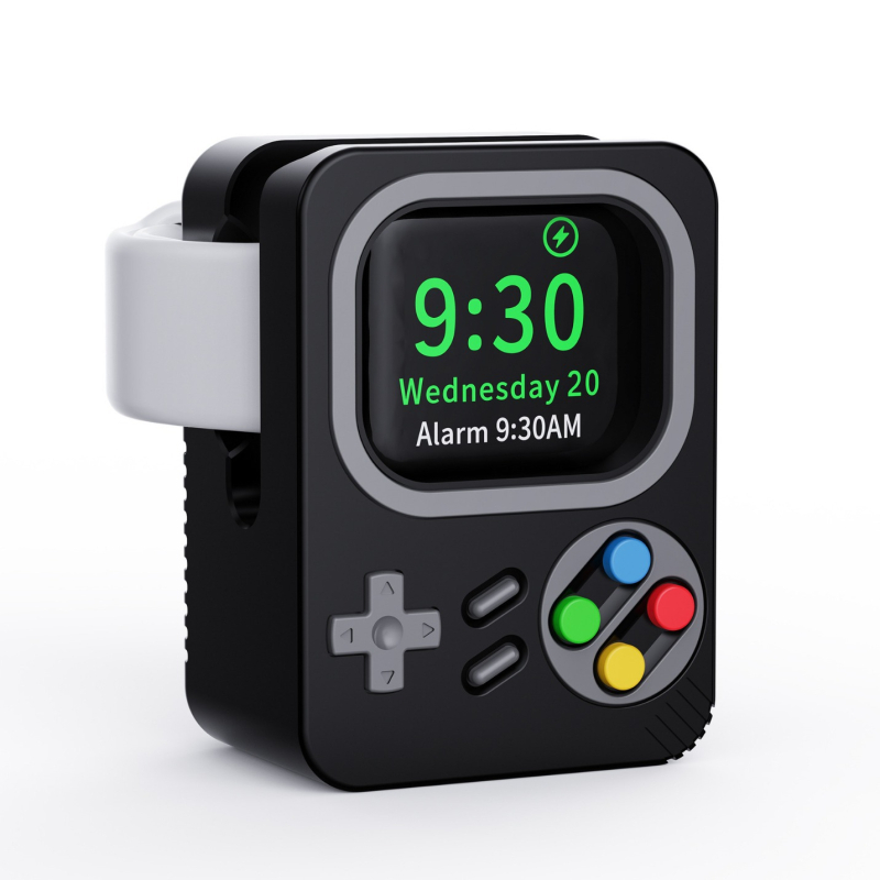 Suport de încărcare Apple Watch din silicon – design desen animat, încărcător de birou; Material: silicon; Compatibilitate: Apple Watch