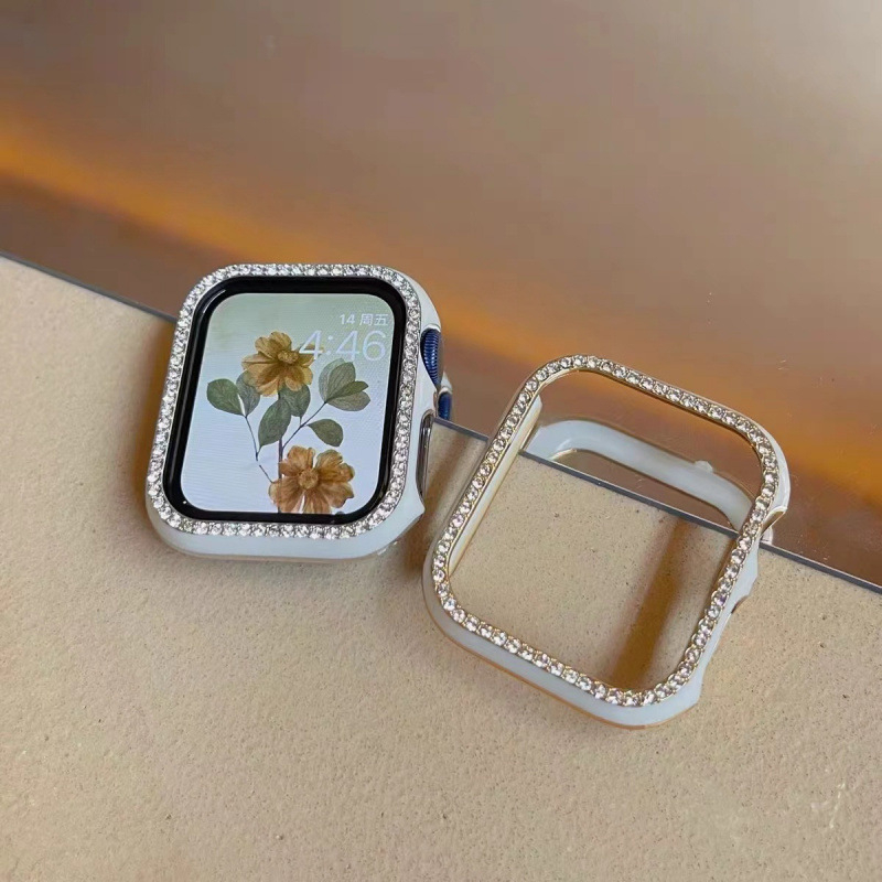 Carcasă de protecție Apple Watch SE — senzație porțelan, carcasă diamant, design decupat, material PC