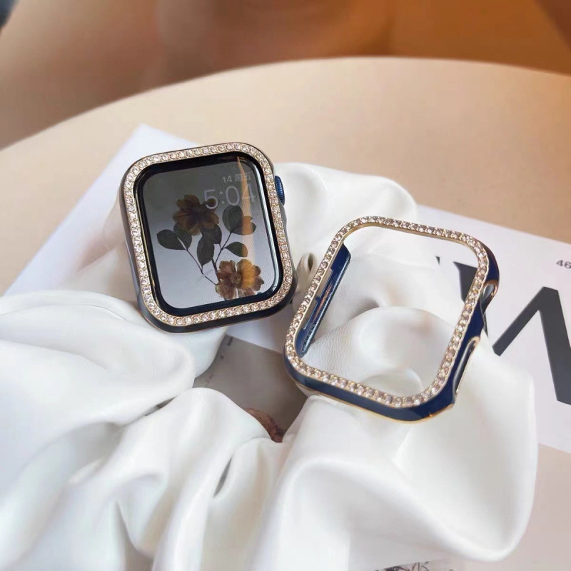 Carcasă de protecție Apple Watch SE — senzație porțelan, carcasă diamant, design decupat, material PC