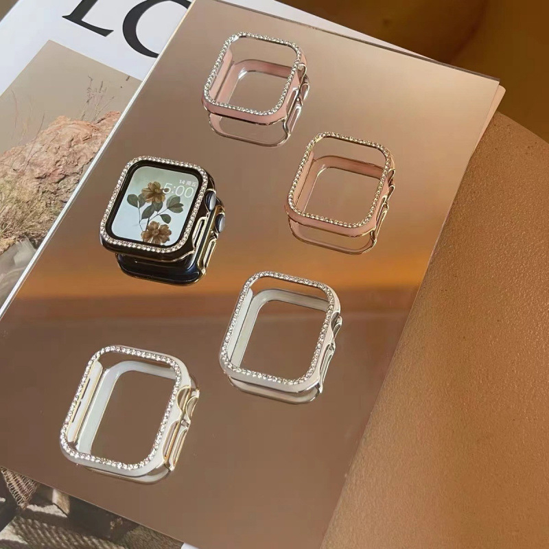 Carcasă de protecție Apple Watch SE — senzație porțelan, carcasă diamant, design decupat, material PC