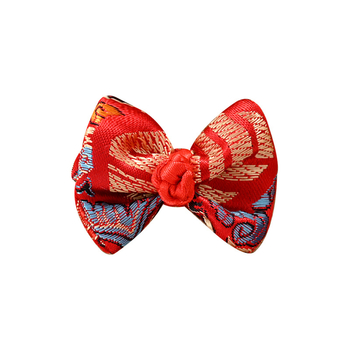 Лента за коса за домашни любимци от сатен - дизайн Теди Беър, китайски стил, за котки и кучета, универсална
