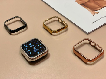 Ochranný kryt pre Apple Watch s diamantovou vložkou v jedinom prsteni, kompatibilný so sérami 1–7 | Brand: Wipers; Material: Other