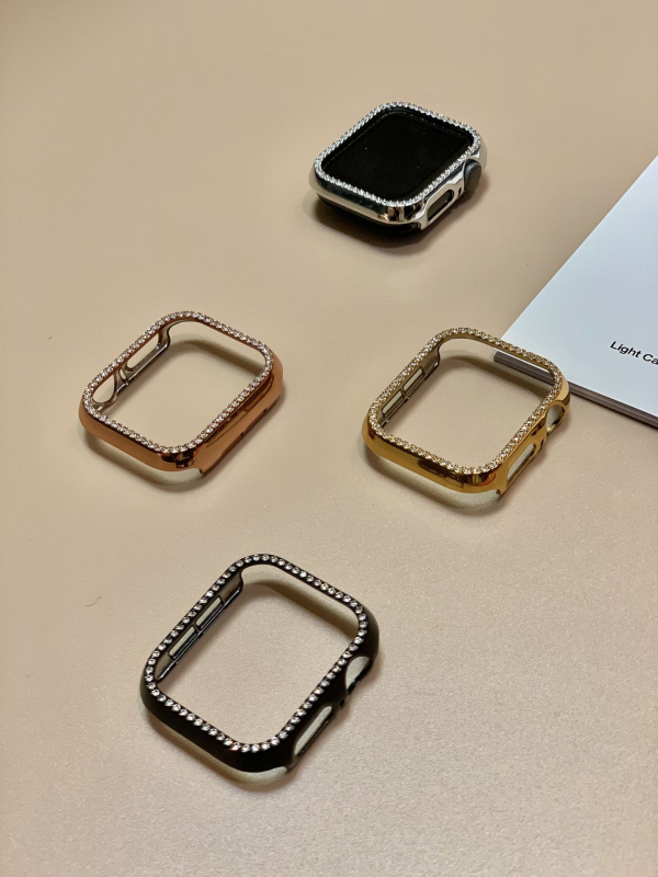 Ochranný kryt pre Apple Watch s diamantovou vložkou v jedinom prsteni, kompatibilný so sérami 1–7 | Brand: Wipers; Material: Other