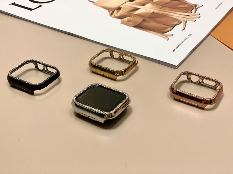 Ochranný kryt pre Apple Watch s diamantovou vložkou v jedinom prsteni, kompatibilný so sérami 1–7 | Brand: Wipers; Material: Other