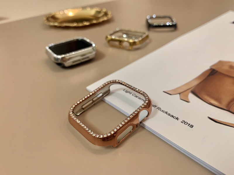 Ochranný kryt pre Apple Watch s diamantovou vložkou v jedinom prsteni, kompatibilný so sérami 1–7 | Brand: Wipers; Material: Other