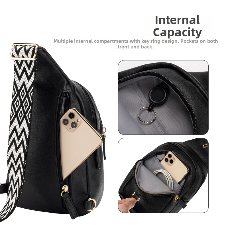 Geantă piept PU Osoce Szhe — impermeabilă, ultra-ușoară, cu spațiu de depozitare