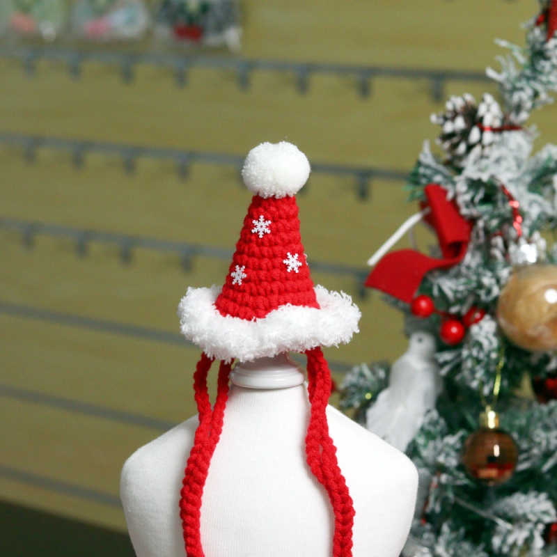 Set de Crăciun pentru animale de companie: eșarfă și pălărie pentru pisici și câini, lână, potrivire universală, fără import, fără licență IP