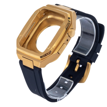 Integrovaný silikónový remienok pre Apple Watch, kompatibilný s kovovým ochranným krytom, kompatibilný so sériou 8/7/SE, kovová konštrukcia