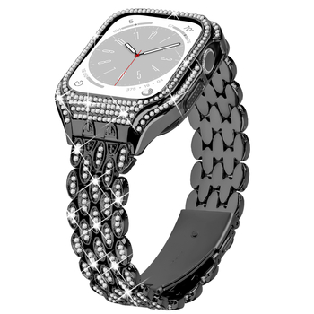 Metalna narukvica za Apple Watch s dijamantnom ugradnjom, težina 20 g, sklopiva kopča, moderan stil