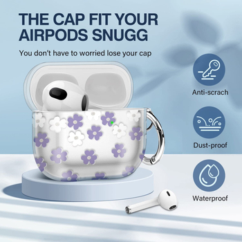 Prozirno zaštitno kućište sa šljokicama cvjetovima za AirPods Pro 2 – visoka prozirnost, otpornost na padove, kućište za 4. generaciju slušalica