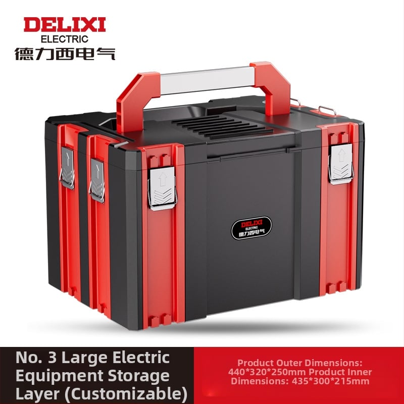 Delixi Electric prenosna plastična kutija za alate, modularna i teška za skladištenje