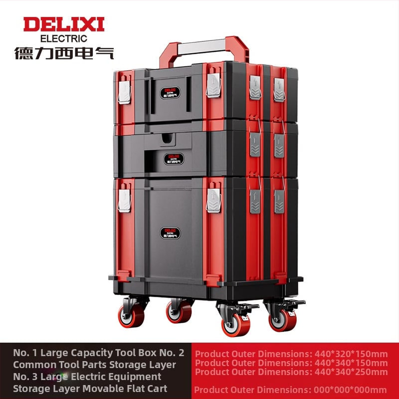 Delixi Electric prenosna plastična kutija za alate, modularna i teška za skladištenje