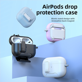Ochranný kryt pre AirPods Pro 3 a Pro 2 s pop-up oknom; TPU+PC škrupina s hliníkovou sponou; prenosný mäkký obal