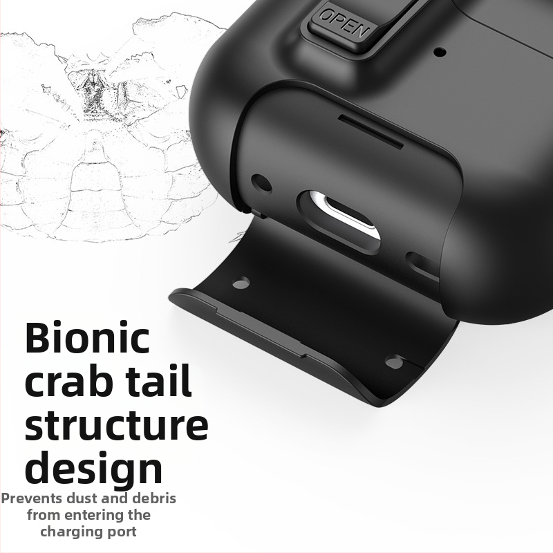 Ochranný kryt pre AirPods Pro 3 a Pro 2 s pop-up oknom; TPU+PC škrupina s hliníkovou sponou; prenosný mäkký obal