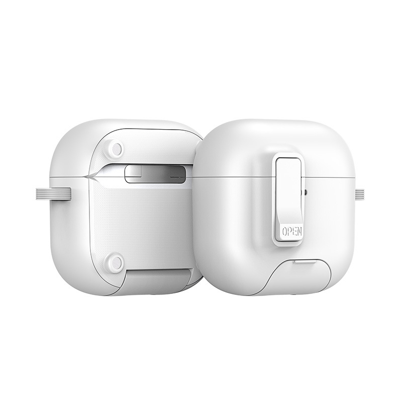 Θήκη προστασίας AirPods Pro 3 με pop-up παράθυρο — TPU+PC περίβλημα, αλουμινένιος σφιγκτήρας, πολυλειτουργική και φορητή
