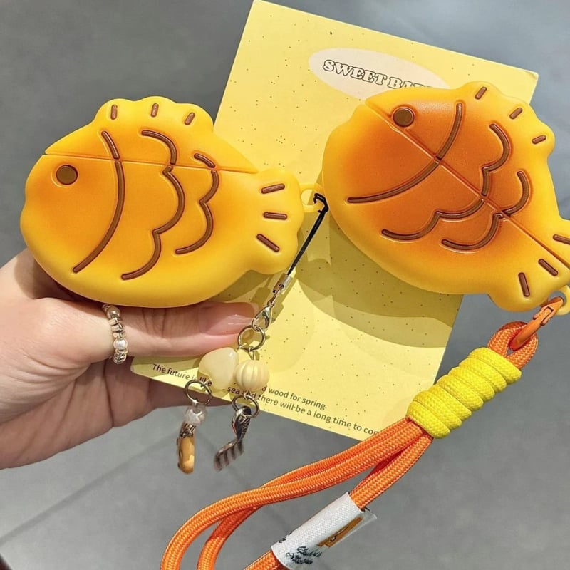 Θήκη προστασίας AirPods με θέμα ψαριού από σιλικόνη, καρτούν στυλ, κατασκευή με έγχυση