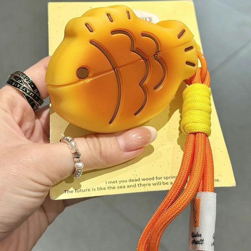 Θήκη προστασίας AirPods με θέμα ψαριού από σιλικόνη, καρτούν στυλ, κατασκευή με έγχυση