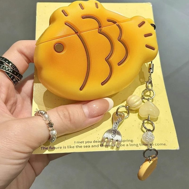 Θήκη προστασίας AirPods με θέμα ψαριού από σιλικόνη, καρτούν στυλ, κατασκευή με έγχυση