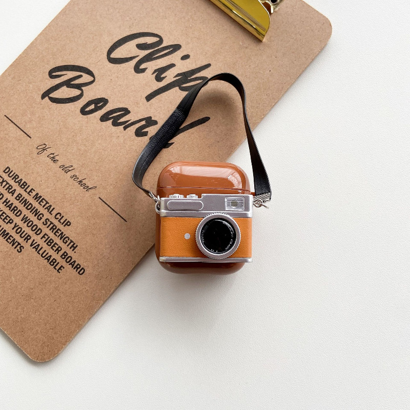 Fénylő antik bőr textúrájú AirPods védőtok – TPU anyag, ragasztott kivitelezés, hordozható, Apple-kompatibilis, testreszabás támogatott