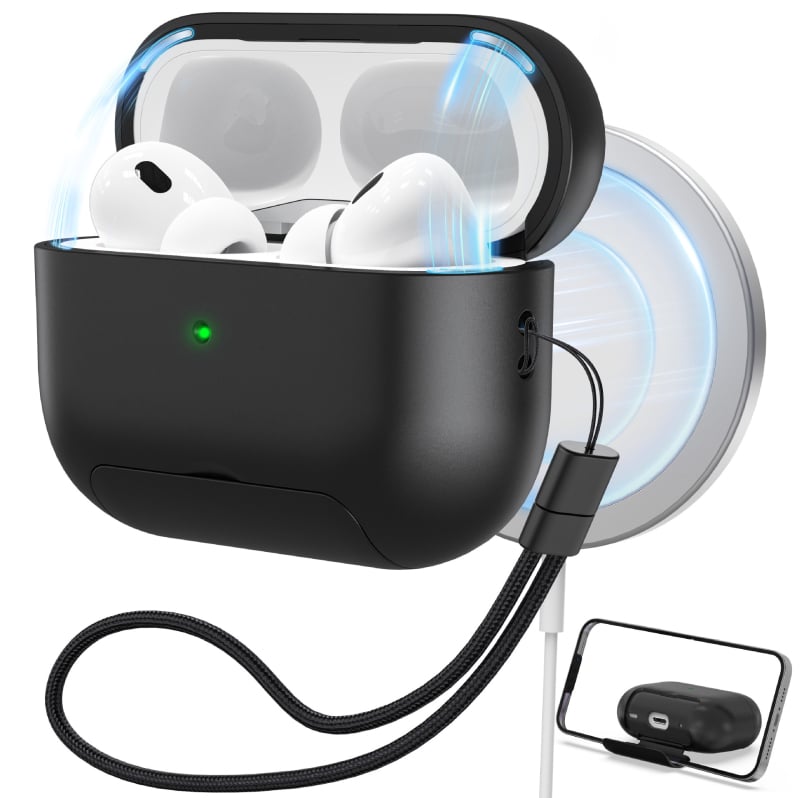 Θήκη προστασίας AirPods Pro 2, TPU, χύτευση με έγχυση, καθολική, μαγνητικό καπάκι, ασύρματη φόρτιση