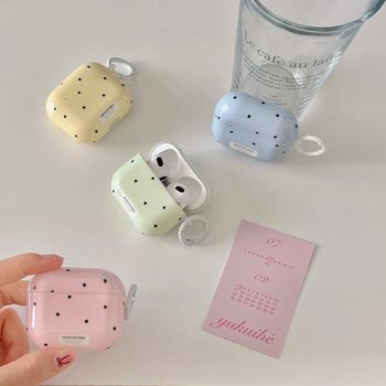 Carcasă de protecție pentru AirPods 4 generație, cu model cu buline în stil desen animat; TPU husă moale; imprimare prin transfer termic