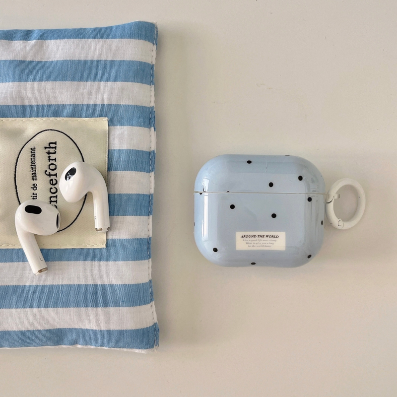 Carcasă de protecție pentru AirPods 4 generație, cu model cu buline în stil desen animat; TPU husă moale; imprimare prin transfer termic