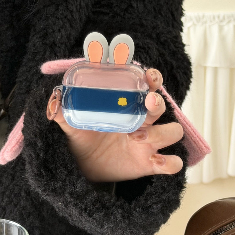 AirPods tok Zootopia design Nick és Judy, domborított TPU, hordozható, univerzális kompatibilitás Apple eszközökkel