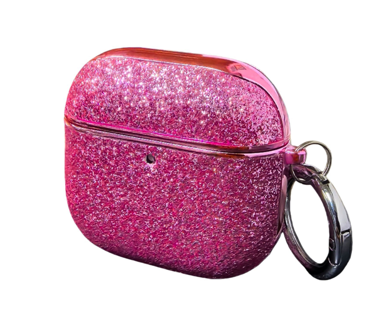 Husă de protecție pentru AirPods Pro/2/3, husă rigidă, PC material, electroplating, glitter design (Material: PC • Stil: Carcasă rigidă • Tehnologie: Electroplating • Design: Glitter • Potrivit: AirPods Pro/2/3)