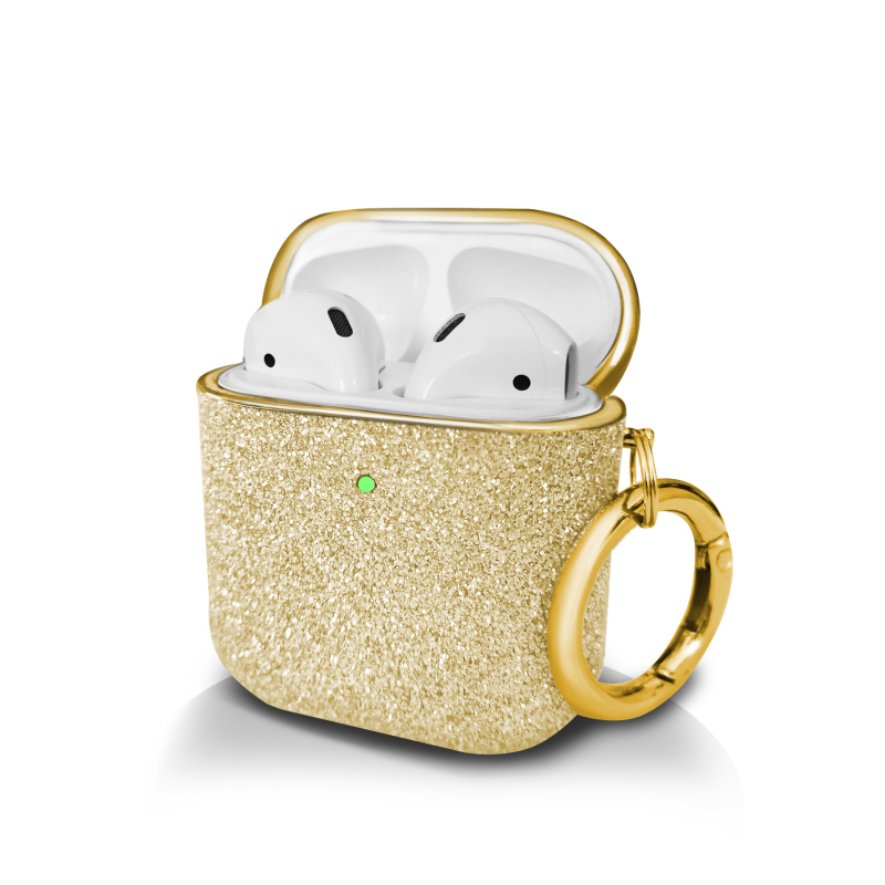 Husă de protecție pentru AirPods Pro/2/3, husă rigidă, PC material, electroplating, glitter design (Material: PC • Stil: Carcasă rigidă • Tehnologie: Electroplating • Design: Glitter • Potrivit: AirPods Pro/2/3)