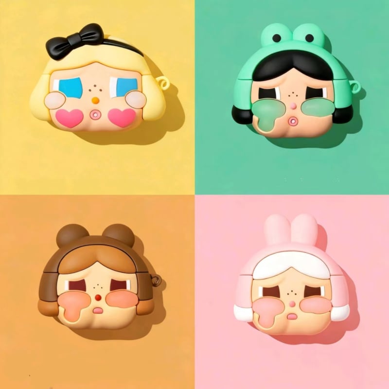 Калъф за AirPods Pro 2 с карикатурен дизайн на плачещо бебе Alice, PVC материал, инжекционно формован мек корпус, съвместим с Apple устройства