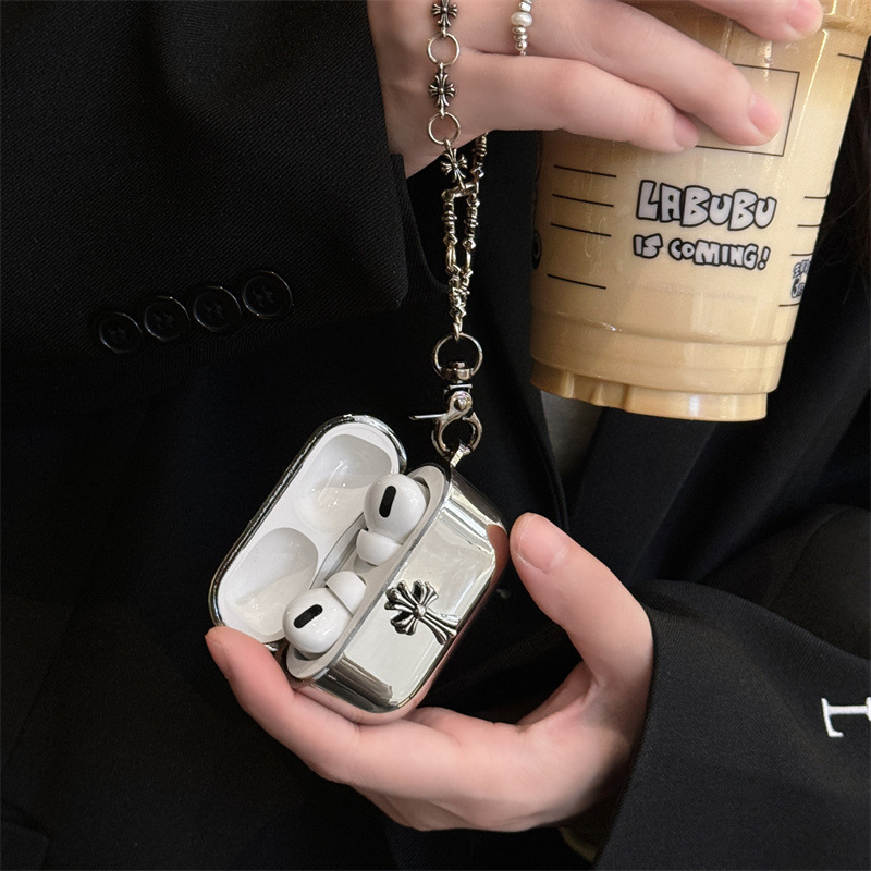 AirPods 4 Pro3 védőtok – TPU, elektroplatinált, univerzális, Apple-kompatibilis