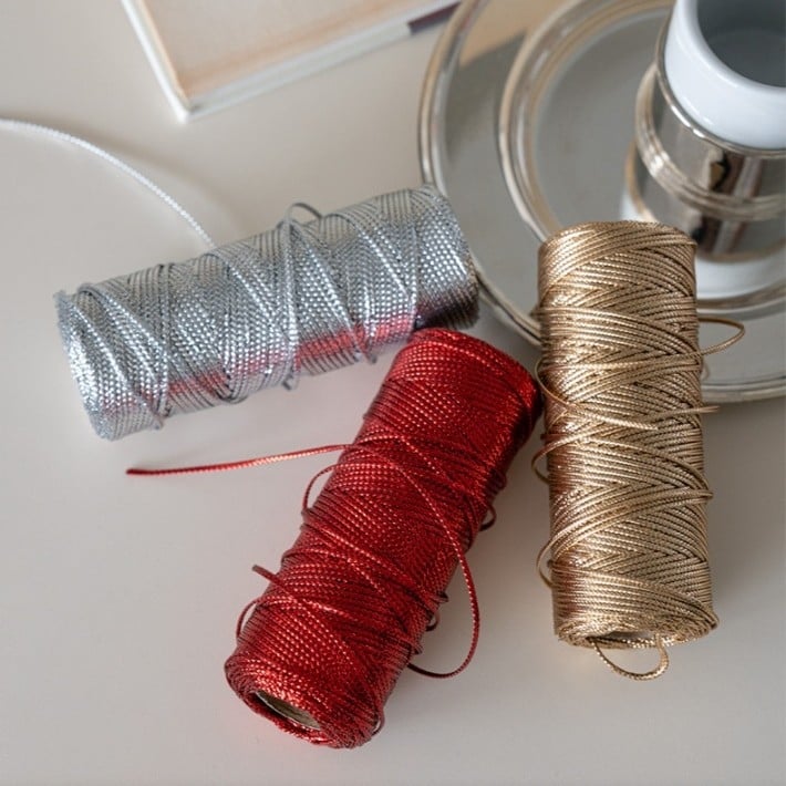 Ajándékcsomagoláshoz szatén kötél DIY masnikhoz (Anyag: poliészter bársony; Típus: kötél; Alkalmazás: ajándékcsomagolás; Téma: Karácsony)