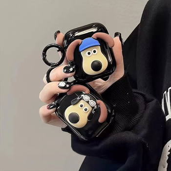 TPU védőtok Apple AirPods Pro 2-hoz, 3D karikatúra kutya dizájnnal, hordozható, all-in-one stílus, ragasztó kivitel