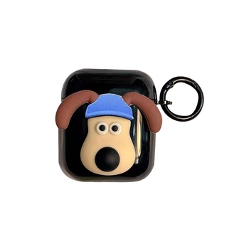 TPU védőtok Apple AirPods Pro 2-hoz, 3D karikatúra kutya dizájnnal, hordozható, all-in-one stílus, ragasztó kivitel