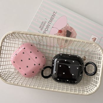 Защитен TPU кейс за AirPods 4, AirPods Pro 2 и AirPods 3 — мек корпус, карикатурен стил, термотрансфер, дизайн полка-дот сърце