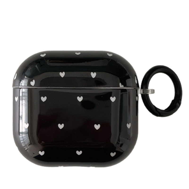 Защитен TPU кейс за AirPods 4, AirPods Pro 2 и AirPods 3 — мек корпус, карикатурен стил, термотрансфер, дизайн полка-дот сърце