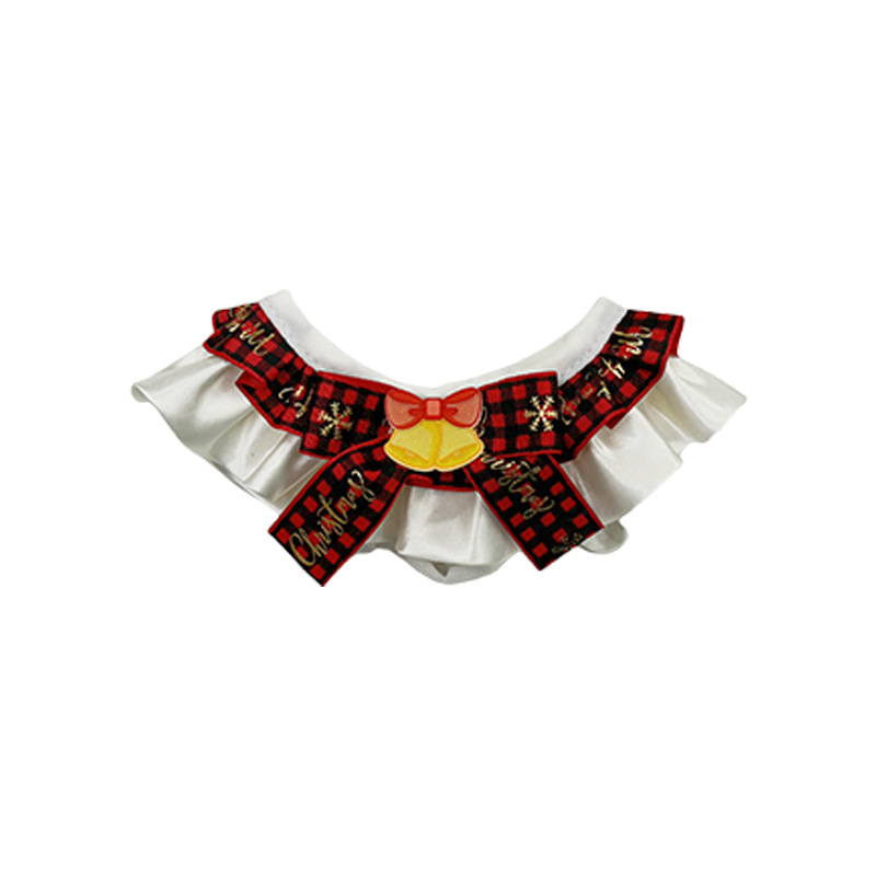 Háziállat karácsonyi nyakörv masnival – Poliészter, Univerzális illeszkedés, Shanghai-ban gyártva