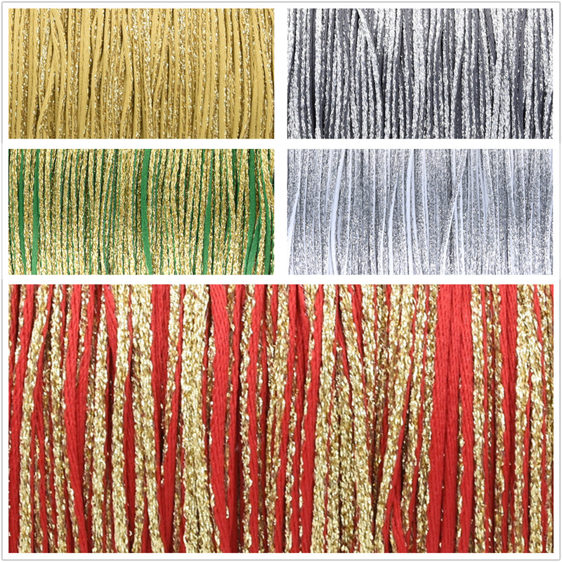 DIY szalag ajándékcsomagoláshoz – szövött szalag fémszálakkal, színkontraszt mintázat, 10 yard hosszúságú