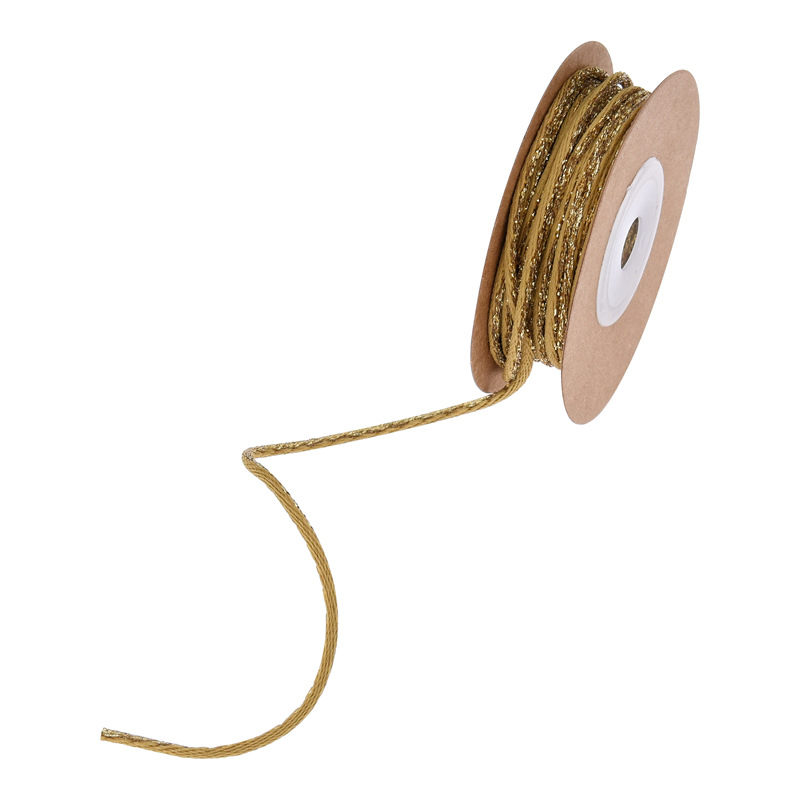 DIY szalag ajándékcsomagoláshoz – szövött szalag fémszálakkal, színkontraszt mintázat, 10 yard hosszúságú