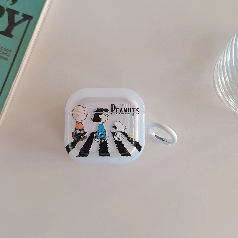Carcasa TPU pentru AirPods cu design Snoopy, transparentă, compatibilă cu AirPods 1/2/3/4