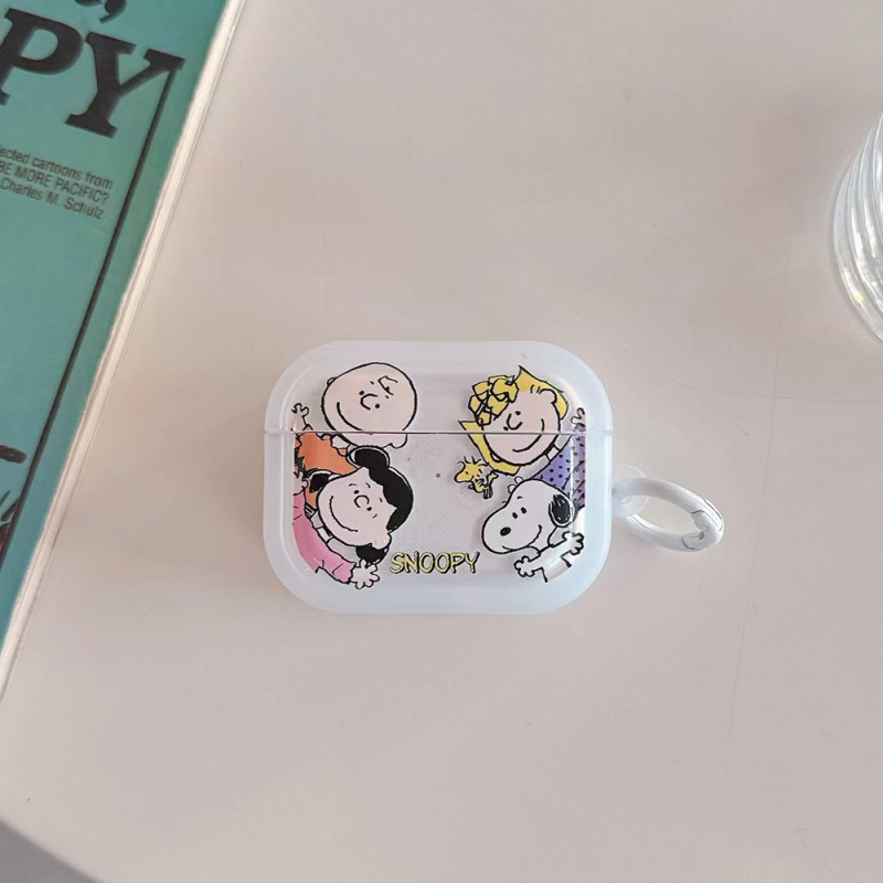 Carcasa TPU pentru AirPods cu design Snoopy, transparentă, compatibilă cu AirPods 1/2/3/4