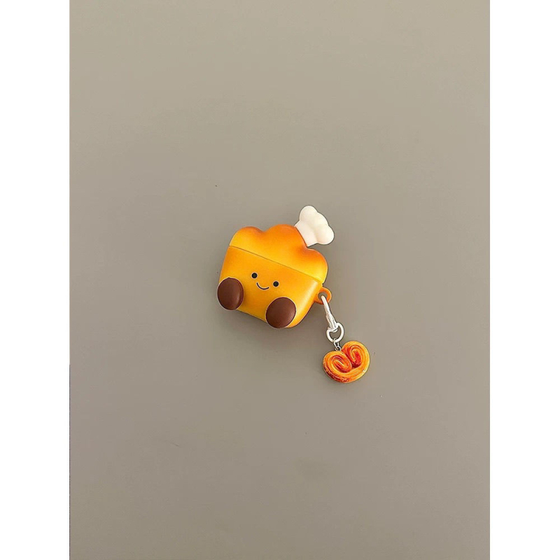 Silikonska futrola za AirPods Pro 3 s crtanim dizajnom kruha, kompatibilna s generacijama 1–4