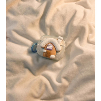 AirPods Pro триизмерен кейс във форма на къща, за 3-то поколение и съвместим с 4-то поколение, TPU тиснен релеф, мультяшен стил