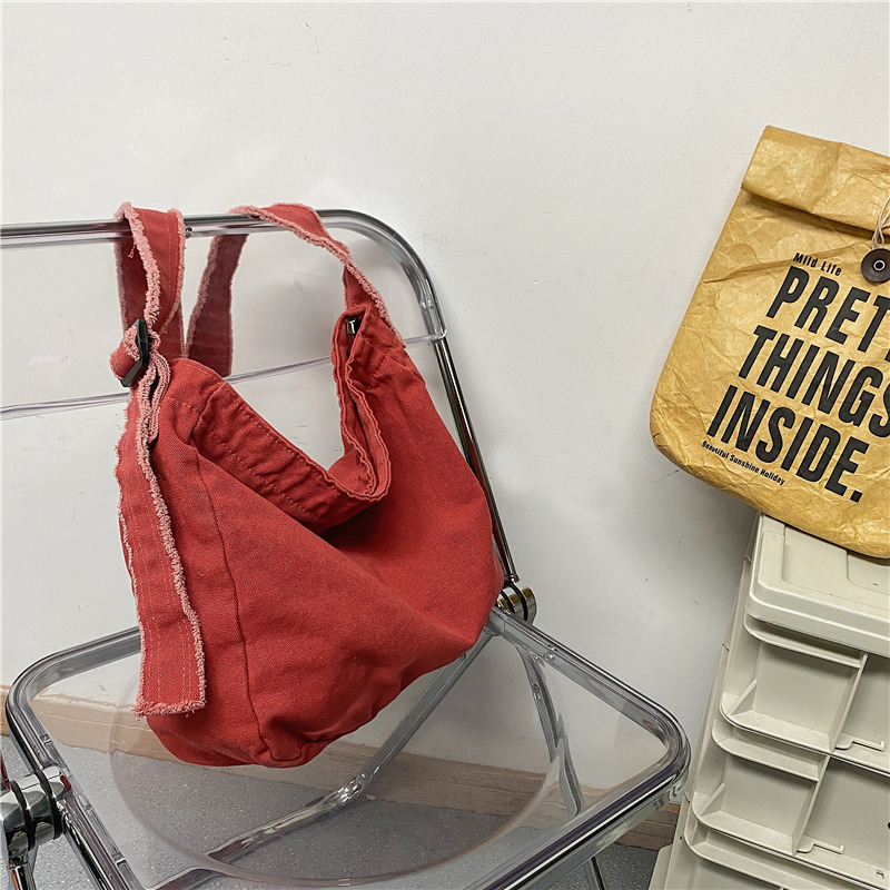 Vászon Tote táska, japán stílusú casual, cipzáras záródás, vízszintes négyzet alakú forma, belső bélés nélküli, zseb a mobiltelefon számára